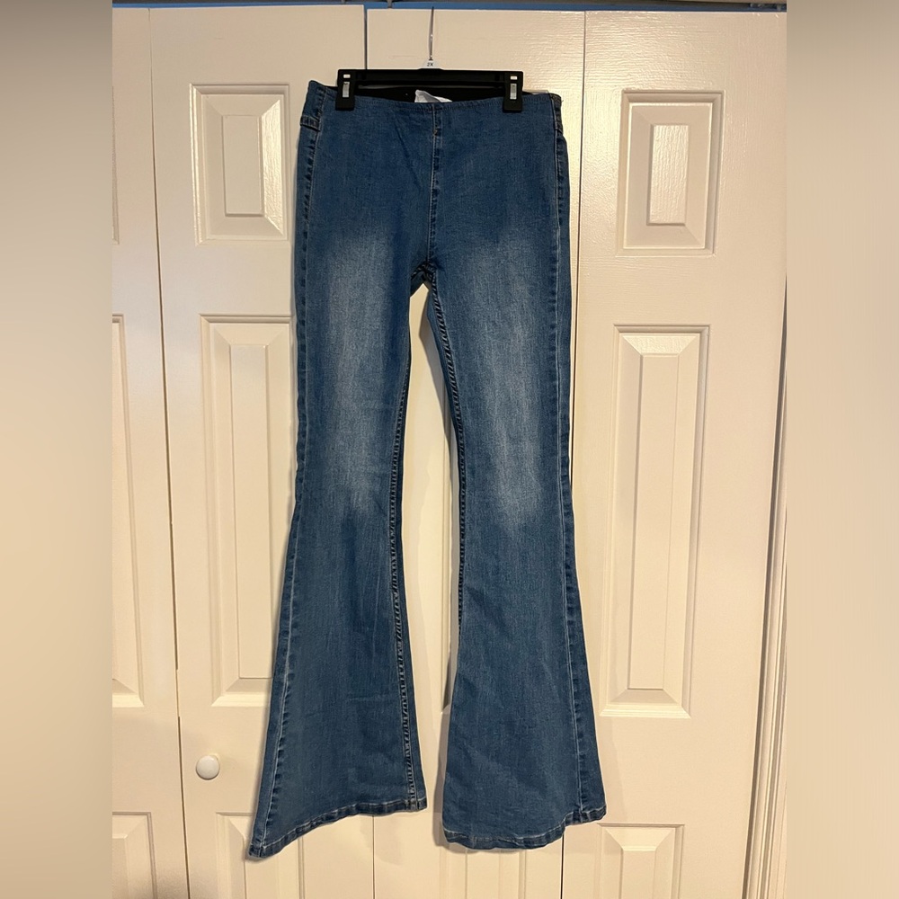 Native‎ Daughters Women's Denim Pull On Flare Jeans Size Small